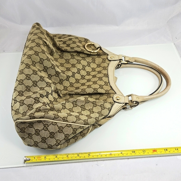 🎁GUCCI Sukey Medium Tote Bag Handbag GG Canvas MUST SELL! - Picture 12 of 16
